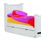 Satin White Finish Contemporary Hardwood Bed