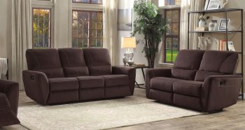 Dowling Recliner Sofa 8257BRW in Chocolate by Homelegance [HES-8257BRW-Dowling]