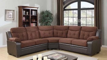 3025 Sectional Sofa in Chocolate & Cappuccino [EGSS-3025]