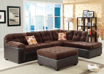 50525 Layce Sectional Sofa in Chocolate Fabric by Acme [AMSS-50525 Layce]