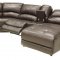 Mahogany Full Leather Contemporary Reclining 6PC Sectional Sofa