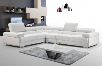 2119 Sectional Sofa in White Leather by ESF [EFSS-2119 White]