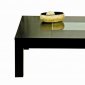 Wenge Finish Modern Coffee Table w/Clear Glass Center