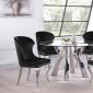 Alaia Dining Set 5Pc 190710 in Chrome by Coaster w/Black Chairs