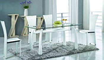 Ramona 5Pc Dining Set by Chintaly w/Clear Glass Top [CYDS-Ramona]