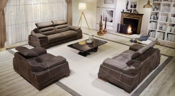 Zeus Sofa in Brown Fabric by ESF w/Optional Loveseat & Chair [EFS-Zeus]