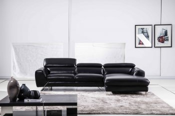 S98 Sectional Sofa in Black Leather by Beverly Hills [BHSS-S98 Black]