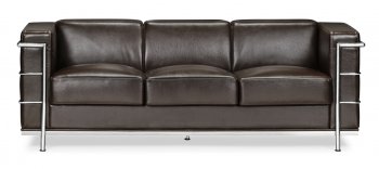 Espresso Full Leather Contemporary Living Room W/Tube Frame [ZMS-Fortress espresso]