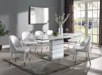 Kameryn Dining Table DN02143 in White by Acme w/Options [AMDS-DN02143-DN02234 Kameryn]