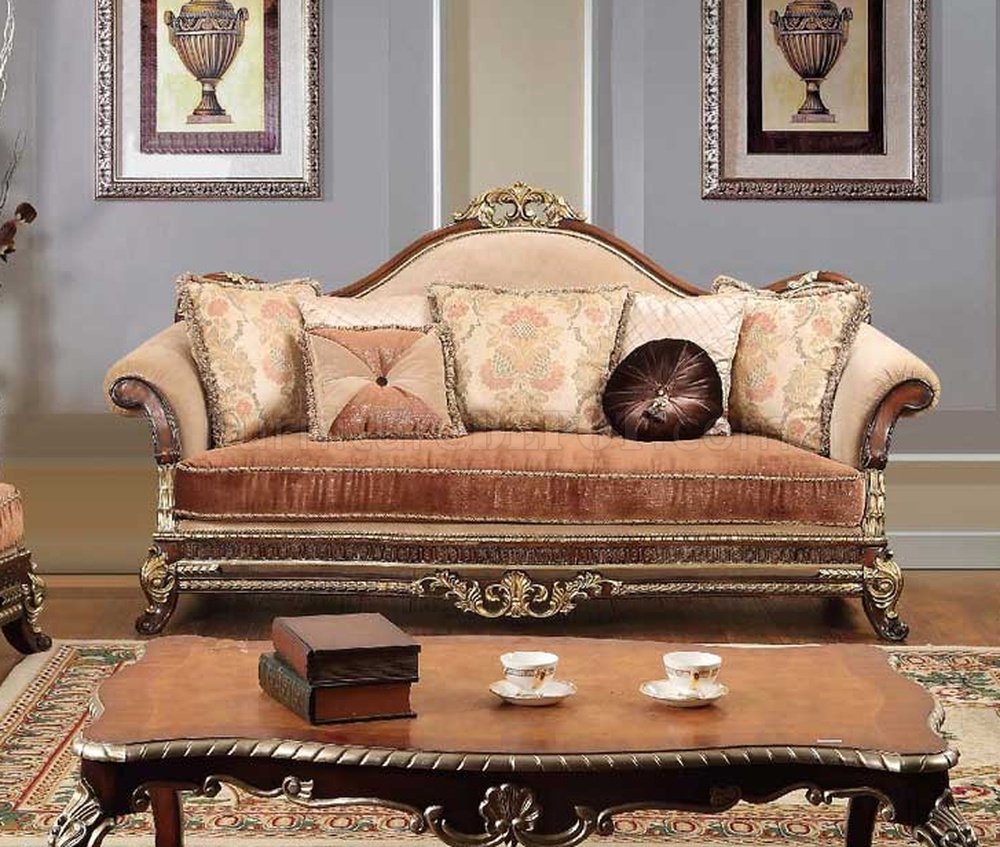 Amber Fabric Sofa in Traditional Style w/Options