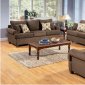 Brown Fabric Contemporary Living Room w/Accent Pillows