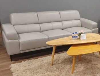 Cally Sofa LV02710 in Light Gray Leather by Acme w/Options [AMS-LV02710 Cally]