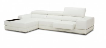 Chrysanthemum Mini Sectional Sofa 1576 in White Leather by VIG [VGSS-1576 Chrysanthemum Mini LAF]