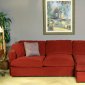 Red Chrisma Brick Fabric 2PC Modern Elegant Sectional Sofa