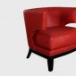 Red Faux Leather Modern Eclipse Club Chair