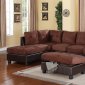 G906B Sectional Sofa w/Ottoman in Chocolate Fabric by Glory