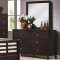 Rich Dark Brown Finish Modern Bedroom w/Optional Casegoods