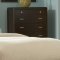 Espresso Finish Modern Bedroom w/Optional Case Goods