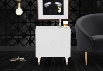 Starburst Side Table 828 in White Lacquer by Meridian [MRCT-828 Starburst]