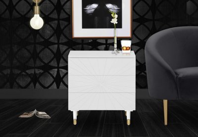 Starburst Side Table 828 in White Lacquer by Meridian