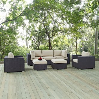 Convene Outdoor Patio Sofa Set 7Pc 2200 Choice of Color - Modway