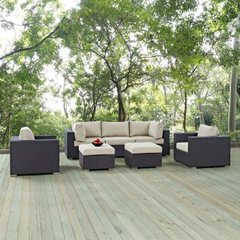 Convene Outdoor Patio Sofa Set 7Pc 2200 Choice of Color - Modway [MWOUT-EEI-2200-Convene]