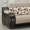 Black Leatherette & Beige Fabric Modern Sofa Bed w/Options