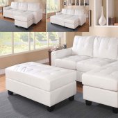 51210 Lyssa Sectional Sofa & Ottoman Bonded Leather Match Acme