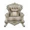 Sorina Chair LV01207 in Fabric & Antique Gold by Acme w/Options