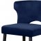 Kelly Counter Stool 791 Set of 2 Navy Velvet Fabric by Meridian