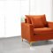 Naomi Sofa 633 in Cognac Velvet Fabric by Meridian w/Options