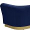 Bellini Sofa 669 in Navy Velvet Fabric by Meridian w/Options