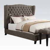 20900 Faye Upholstered Bed in Chocolate Fabric by Acme