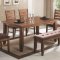 Antique Style Oak Finish Modern 6Pc Dining Set