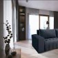 Neo Sectional Sofa in Black Fabric by ESF w/Bed & Storage