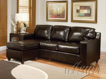 Espresso Leatherette Modern Reversible Sectional Sofa [AMSS-15913 Vogue]