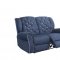 Grace Power Motion Sofa in Dark Blue by Global w/Options