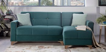 Tina Oyem Teal Sectional Sofa in Fabric by Bellona [IKSS-Tina Oyem Teal]