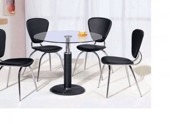 Round Shape Dining Table With Glass Top & Black Base [AHUDS-8605DT-8042C]