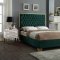 Lana Upholstered Bed in Green Velvet Fabric - Meridian w/Options