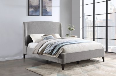 Mosby Upholstered Bed 306021 in Gray Boucle by Coaster