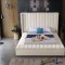 Kiki Upholstered Bed in Cream Velvet Fabric by Meridian