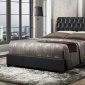 B140 Upholstered Bed in Black Leatherette