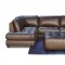 Mocca Top Grain Leather Modern Zen Sectional Sofa w/Options