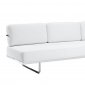 Charles Convertible Sofa in White Leather by Modway