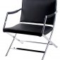 Jessy Chair in Black Leather w/Optional Ottoman by Whiteline