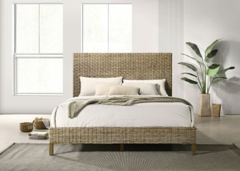 Zyla Woven Bed 360181 in Kubu Gray by Coaster [CRB-360181 Zyla]