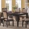 Rich Cappuccino Finish Modern 7Pc Dining Set w/Extension Leaf