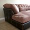 Vintage Style Leather and Microfiber Sectional Sofa