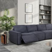 U8177 Power Motion Modular Sofa in Charcoal Corduroy by Global